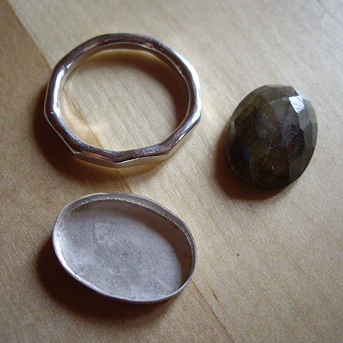 Silver and Labradorite ring