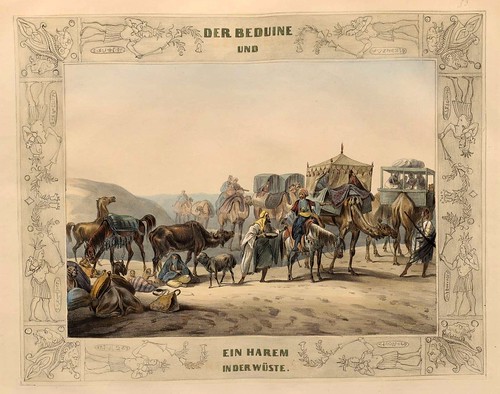 009-Un harem beduino en el desierto-Malerische Ansichten aus dem Orient-1839-1840- Heinrich von Mayr-© Bayerische Staatsbibliothek 