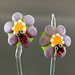 Earring pair : Blossom & ladybug