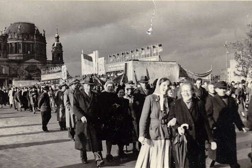 Parade near Berlin Cathedral, (Berliner Dom), Berlin. 7th October 1952. 3rd anniversary of the GDR.