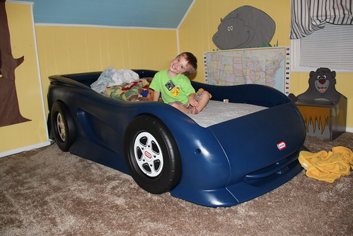 Olsen in his Racecar Bed!