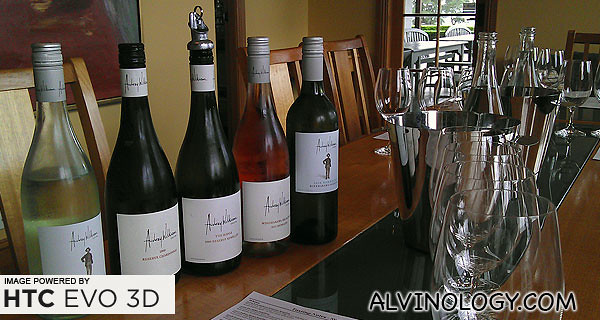 Some of the Audrey Wilkinson wines we sampled