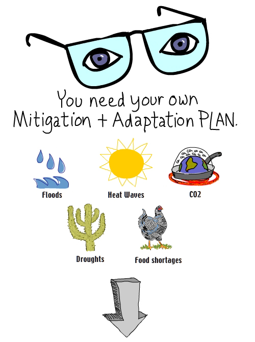 You need to make your own adaptation plan: floods, heat waves, &nbsp;CO2, droughts, food shortages.