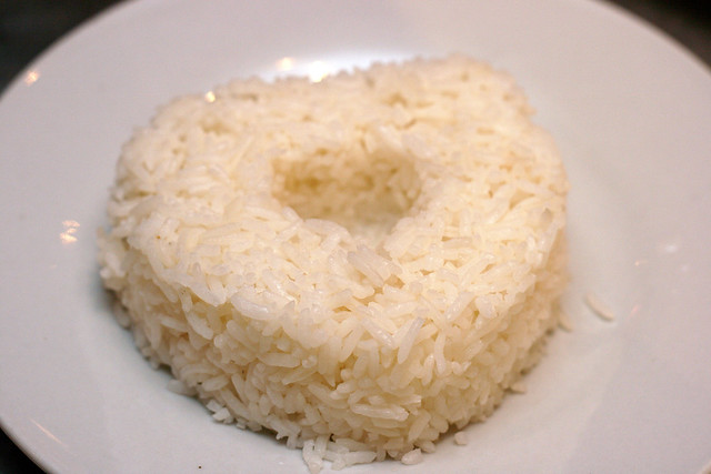Heart-shaped mound of rice