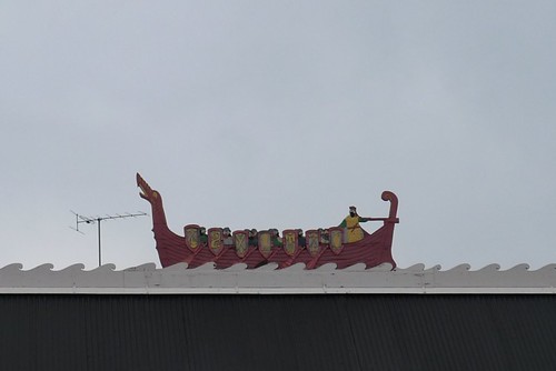 a viking boat on the roof (detail)