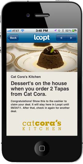 Free dessert at Cat Cora!