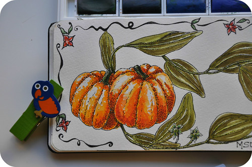Pumpkins in watercolors.