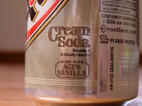 Diet A&W cream soda with aged vanilla can
