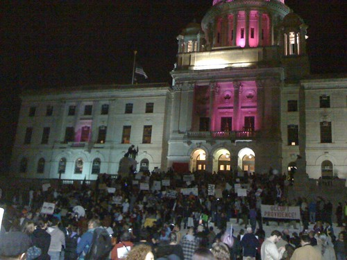 Occupy Providence on the steps of the State House