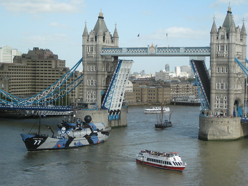 Sea Shepherd passing under Tower Bridge, London by The London Lettice