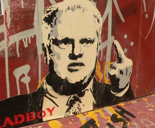 Deadboy graffiti: Rob Ford, Mayor of Toronto, giving people the finger