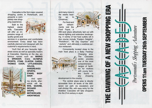 Cascades 1989 Leaflet - The Dawning of a new shopping era