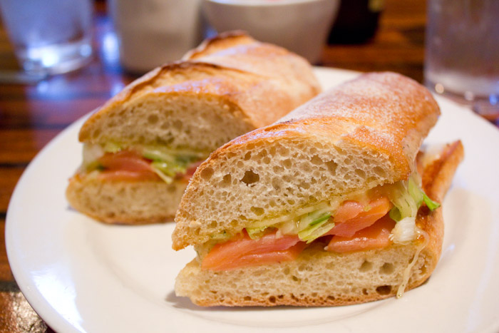 Salmon Lox Sandwich.