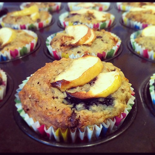 The muffins are done. Apparently, they're healthy.