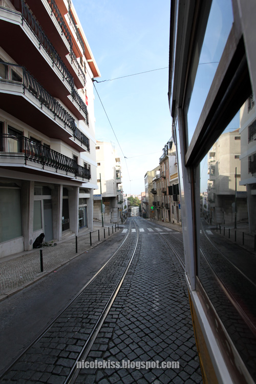 view from the side of the tram