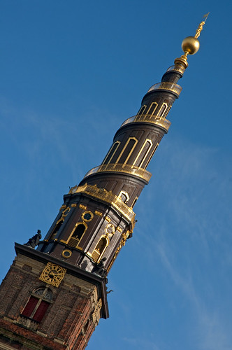 Denmark - Copenhagen - Vor Frelsers Kirke Spire tilted