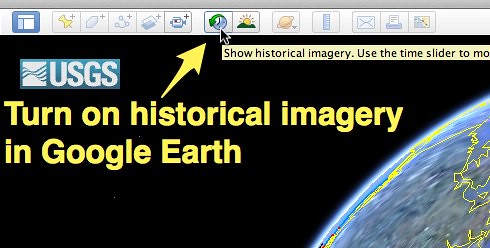 Turn on historical imagery in Google Earth