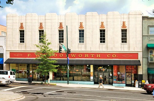 Asheville's Woolworth's "dime store" now houses crafts galleries (by: Steve Minor, creative commons license)