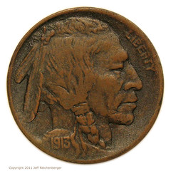 1913 Buffalo Nickel in copper obverse