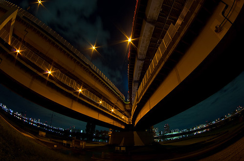 フリー写真素材|建築・建造物|道路・線路|夜景|日本|