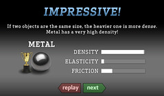 Sangari Physics Game - Level Complete screen - Metal