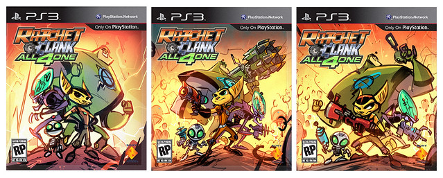 Ratchet & Clank: All 4 One pre-release box art: Ready for Action