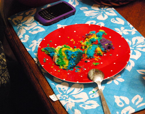 Rainbow Cake Party Remnants