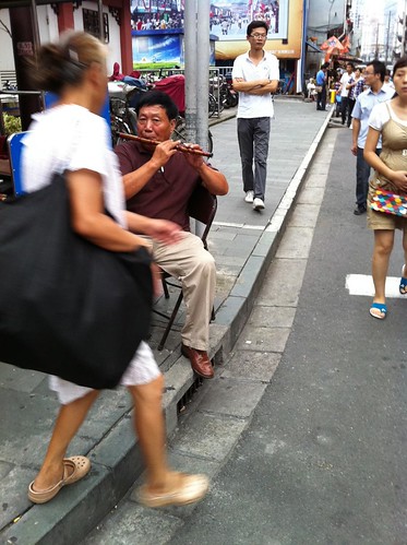 Flute player in Shanghai
