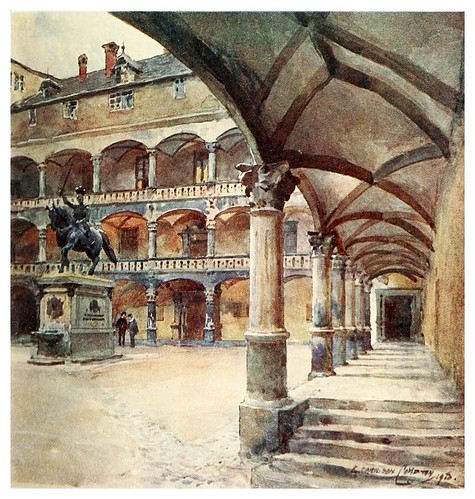 005- Patio de un antiguo palacio en Stuttgart-Germany-1912- Edward y Theodore Compton ilustradores
