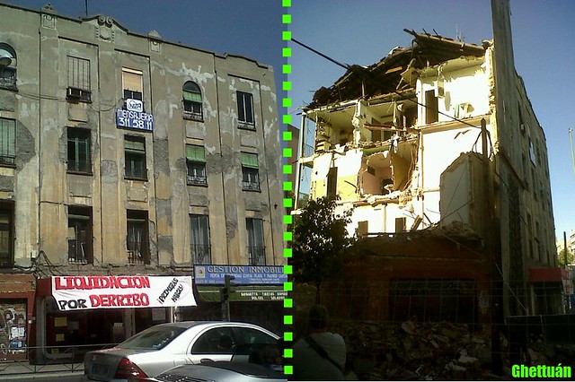 Antes y después del edificio del Hostal Niza