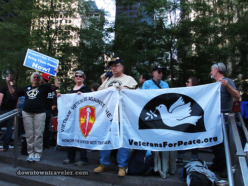 NYC Occupy Wall Street Rally Oct 8 2011 vets peace
