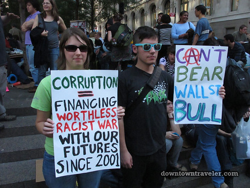 NYC Occupy Wall Street Rally Oct 8 2011 corruption sign