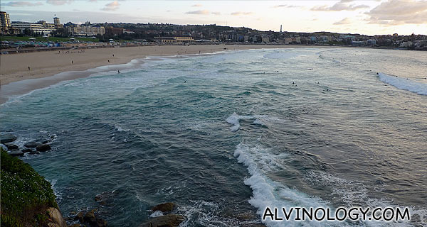 Even when the sun was barely up, people were already flocking to Bondi Beach 