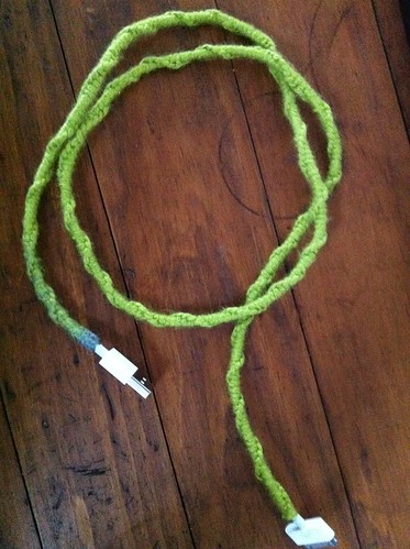 Yarn-wrapped Apple cord