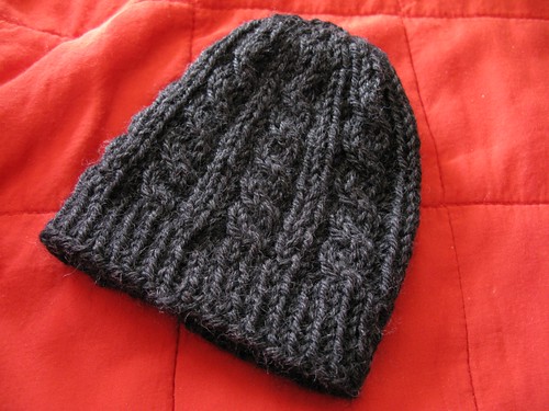 cabled baby hat
