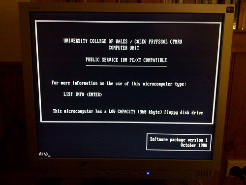 UCW Aberyswyth 5.25" floppy system disk from 1988
