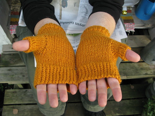 Yellow mitts