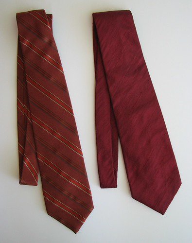 front of two neckties