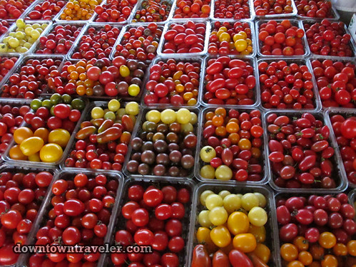 Montreal Girls Getaway tomatoes at Jean Talon market