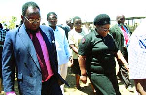 VICE-PRESIDENT Mujuru and Deputy Minister of Education, Sport, Arts and Culture Cde Lazarus Dokora tour projects in Rushinga on October 7, 2011. The Vice-President has warned NGOs about working for imperialist states. by Pan-African News Wire File Photos