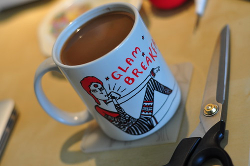 fake coffee in my david bowie mug