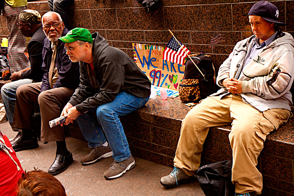 Four-middle-aged-people-at-Wall-Street-Protest--Manhattan