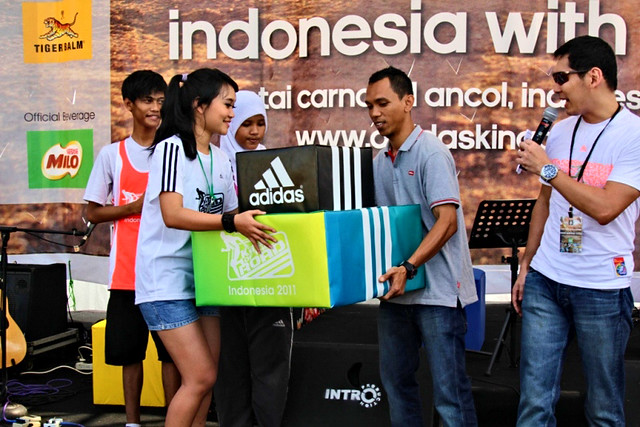 YCAB receive the symbolized donation apparel from Adidas