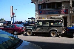 Land Rover in a tight parking space, Alexandria