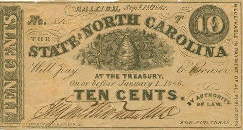 1862 10 cents very odd signature