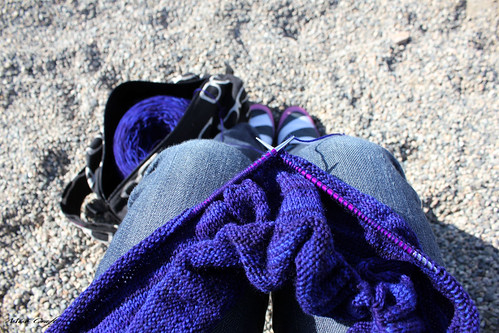 Knitting on the playground