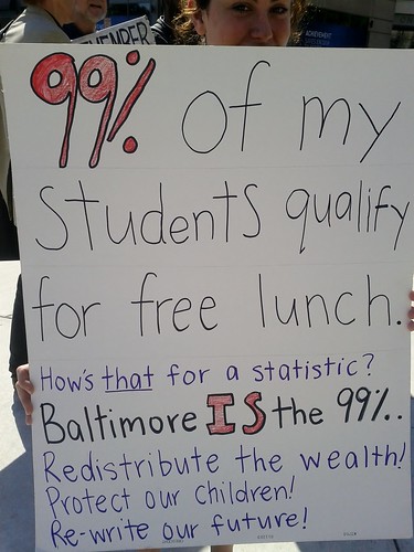 Teacher sign at Occupy Baltimore