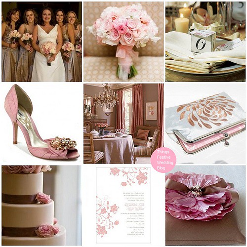 This pink and taupe wedding color palette is elevated by the addition of 