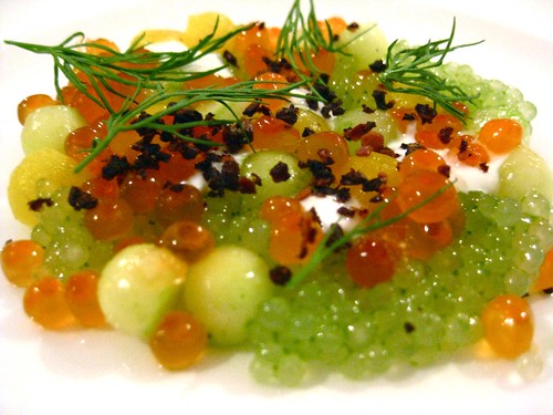 Salmon Roe, cucumber and dill