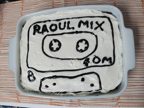 For Raoul's birthday, a cassette cake.